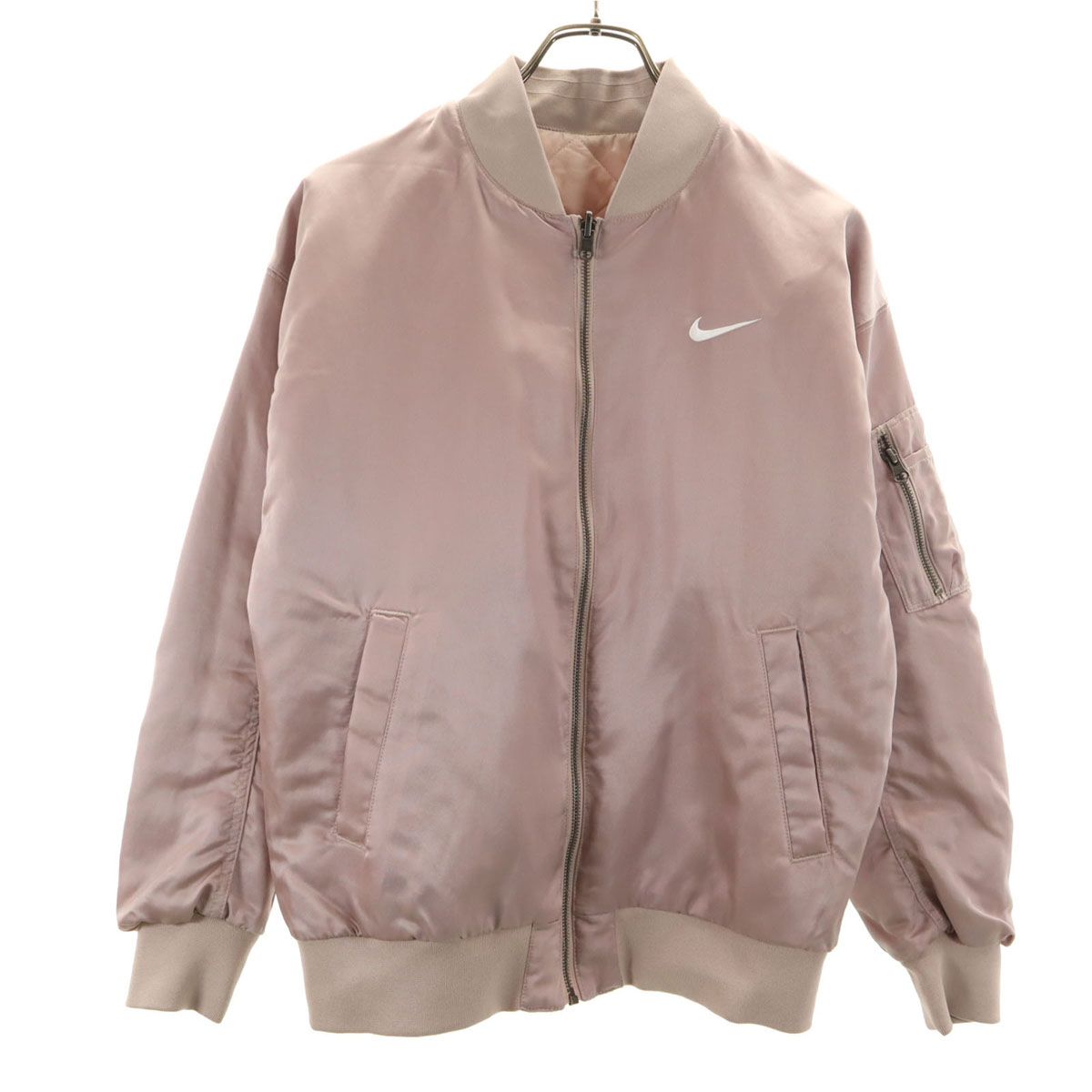 NIKE ナイキ リバーシブル フライトジャケット S ピンクベージュ 