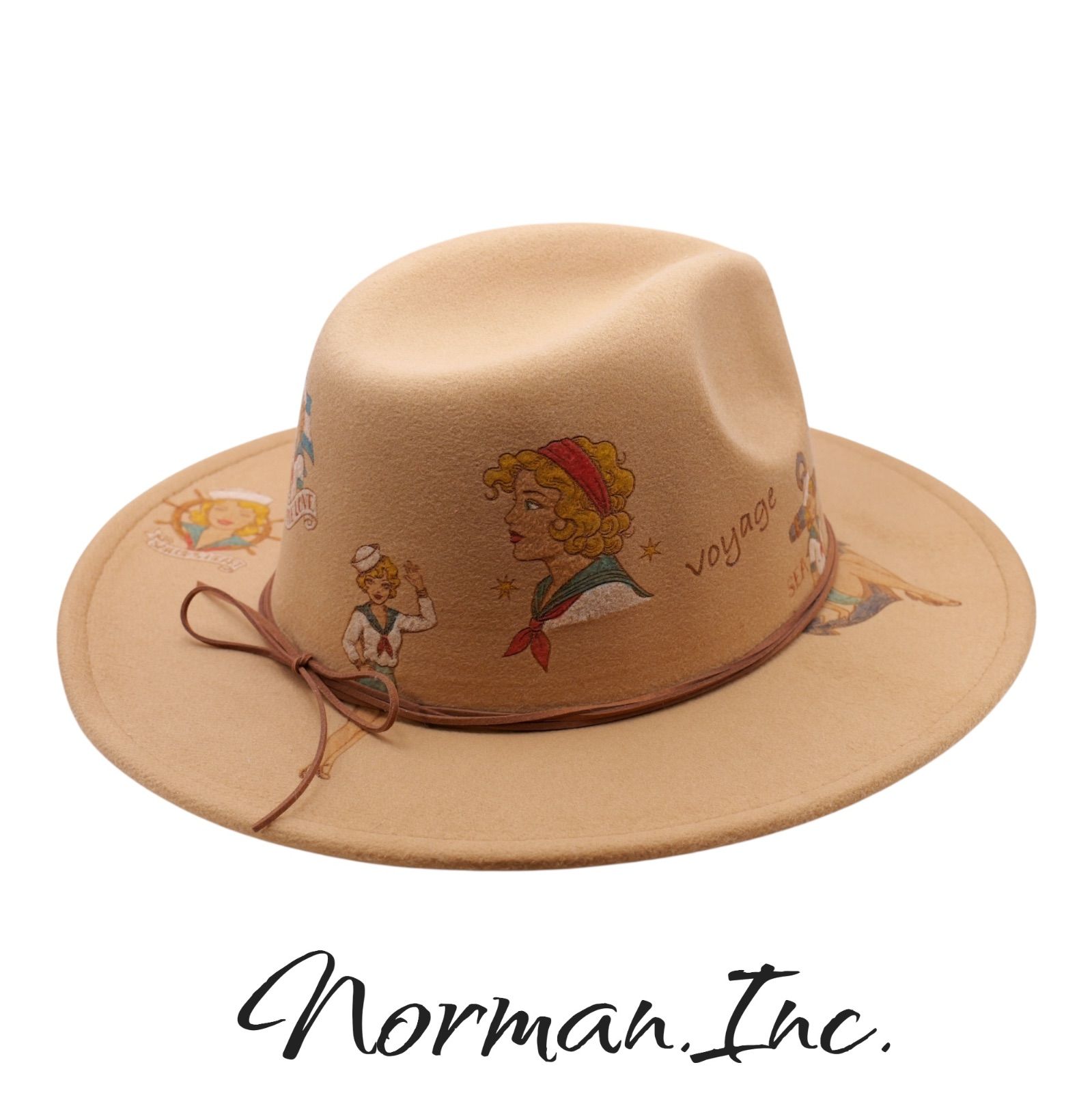 中折れハット　メンズ　ハット　帽子　タトゥー　アメカジ　ストカジ　キャメル　L 中折れハット ソフトハット メンズ 紳士 ハット 帽子 タトゥー