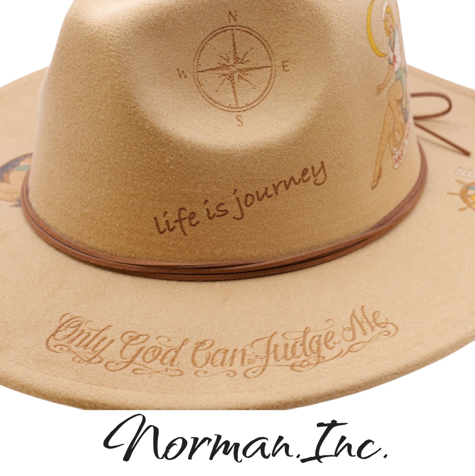 中折れハット ソフトハット メンズ 紳士 ハット 帽子 タトゥー