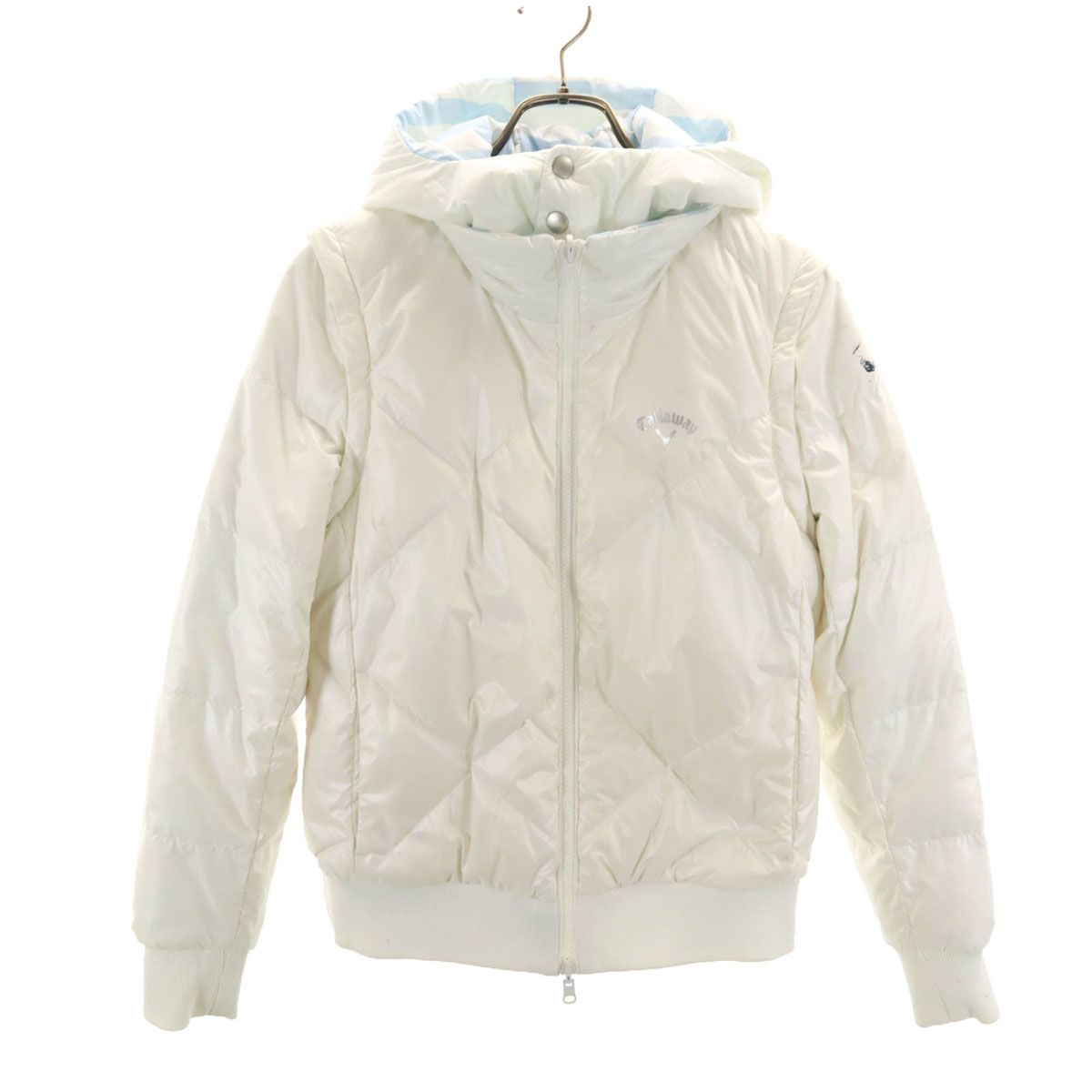 Callaway レディースジャケット Mホワイト (一度使用) Callaway キャロウェイ リバーシブル ダウンジャケット M ホワイト