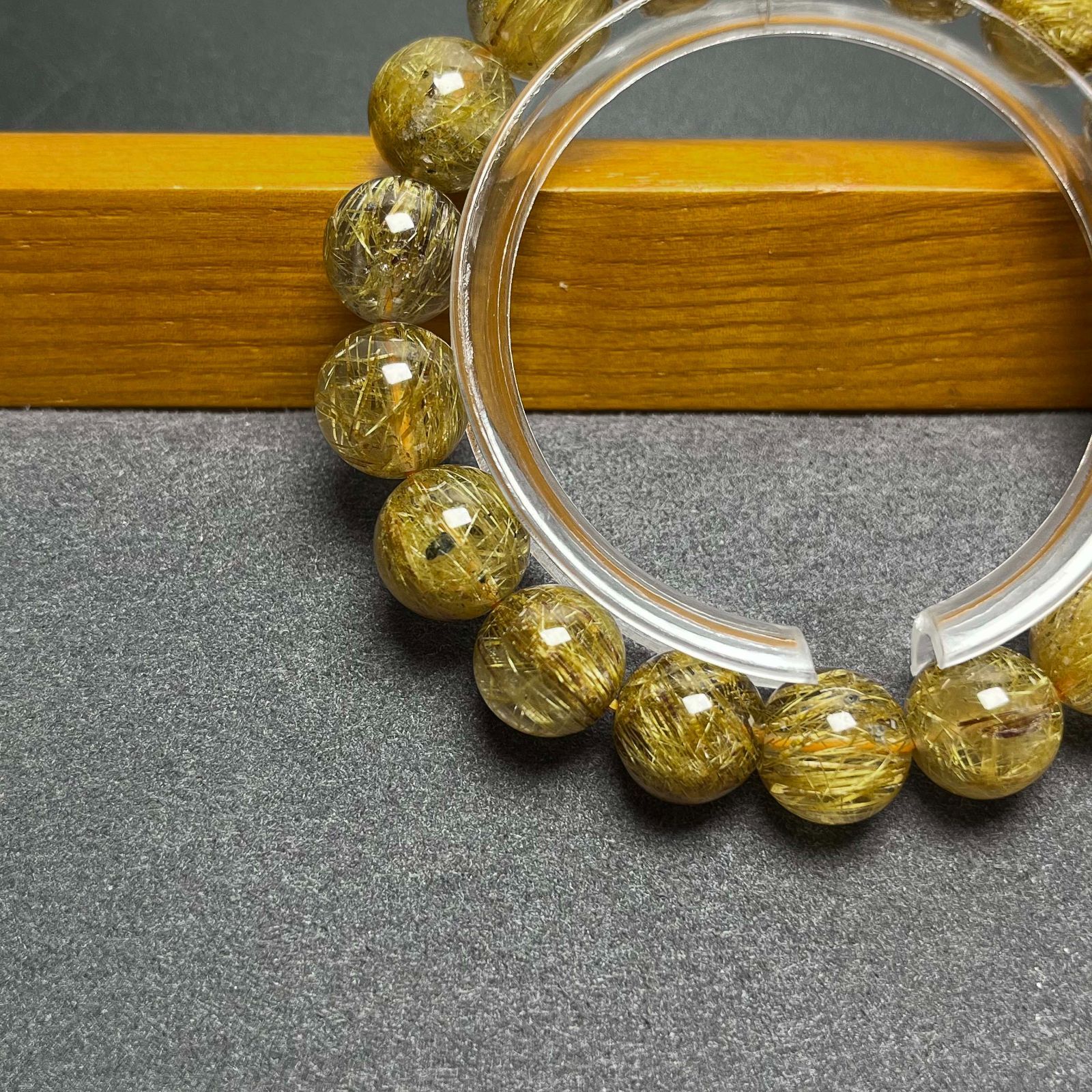 天然美品☆【70Aブラックシルバールチル】☆銅銀針水晶ブレスレット