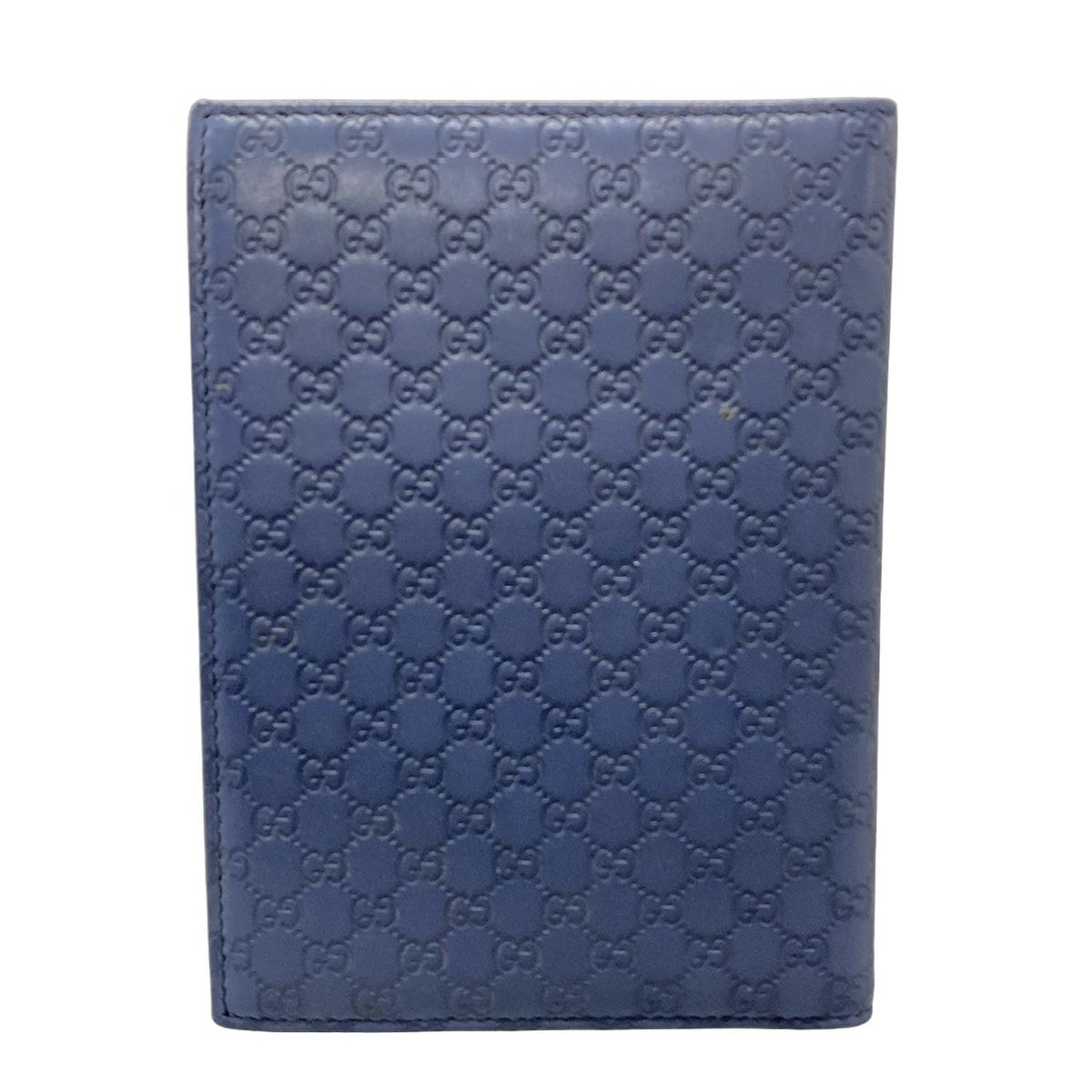 GUCCI グッチ 手帳 マイクログッチシマ 271476 ブルーグレー 型押し加工 メモ帳カバー レザー