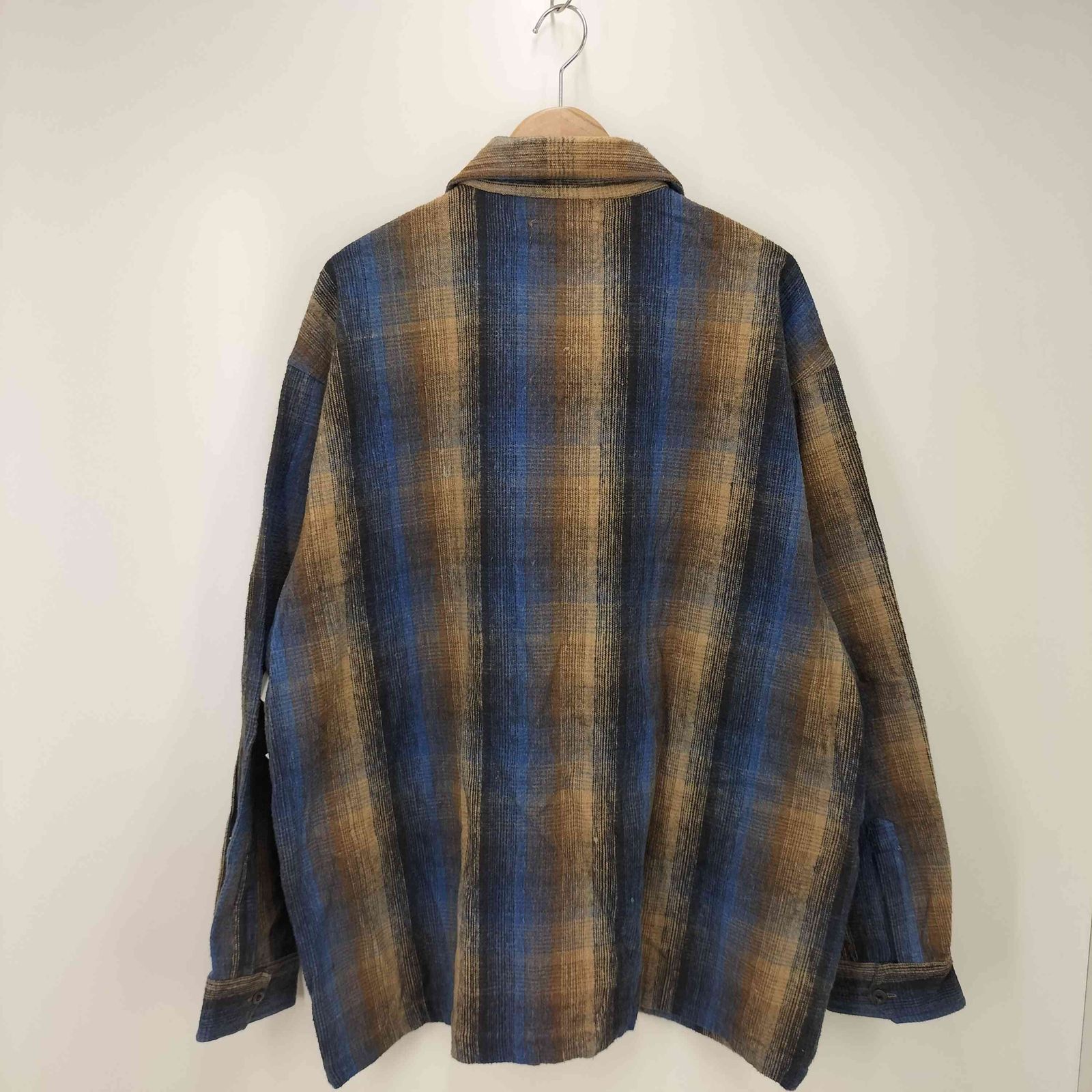 ユーズドフルギ USED古着 RUSTY オンブレチェック ジップアップシャツ