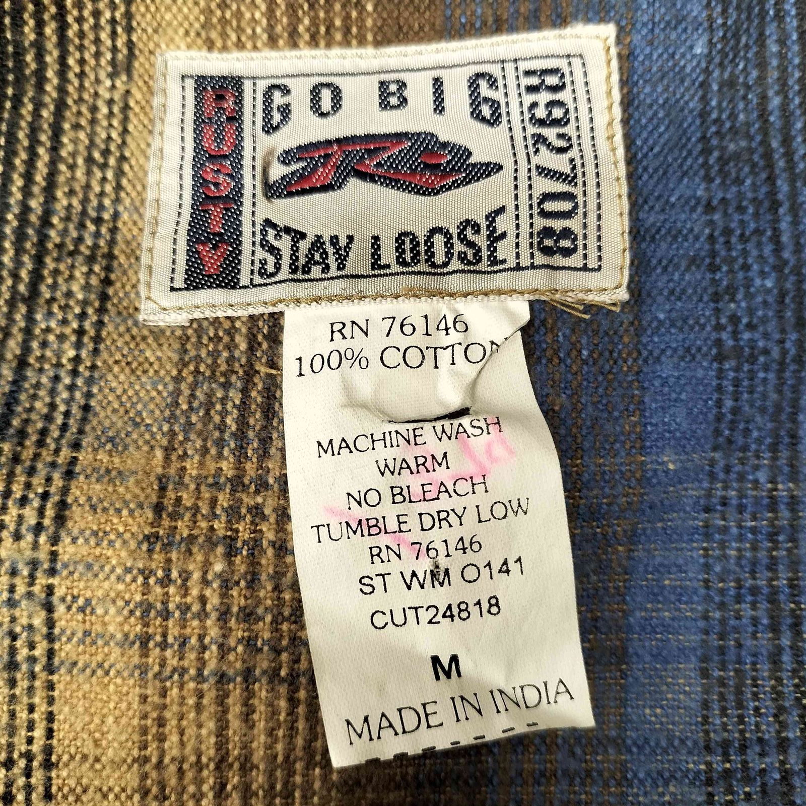 ユーズドフルギ USED古着 RUSTY オンブレチェック ジップアップシャツ