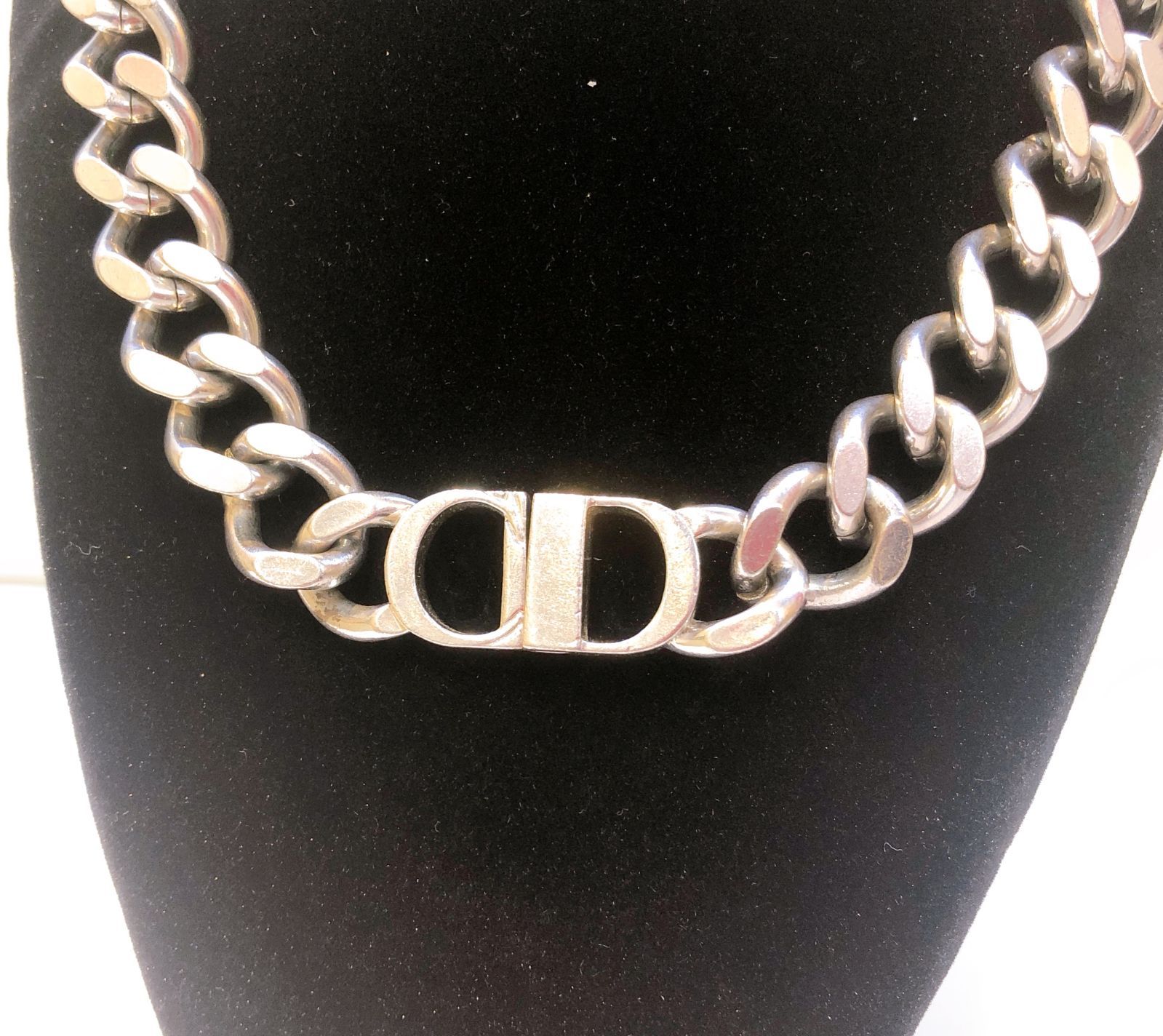 3500】DIOR CD ICON チェーンリンク ネックレス 喜平 シルバー