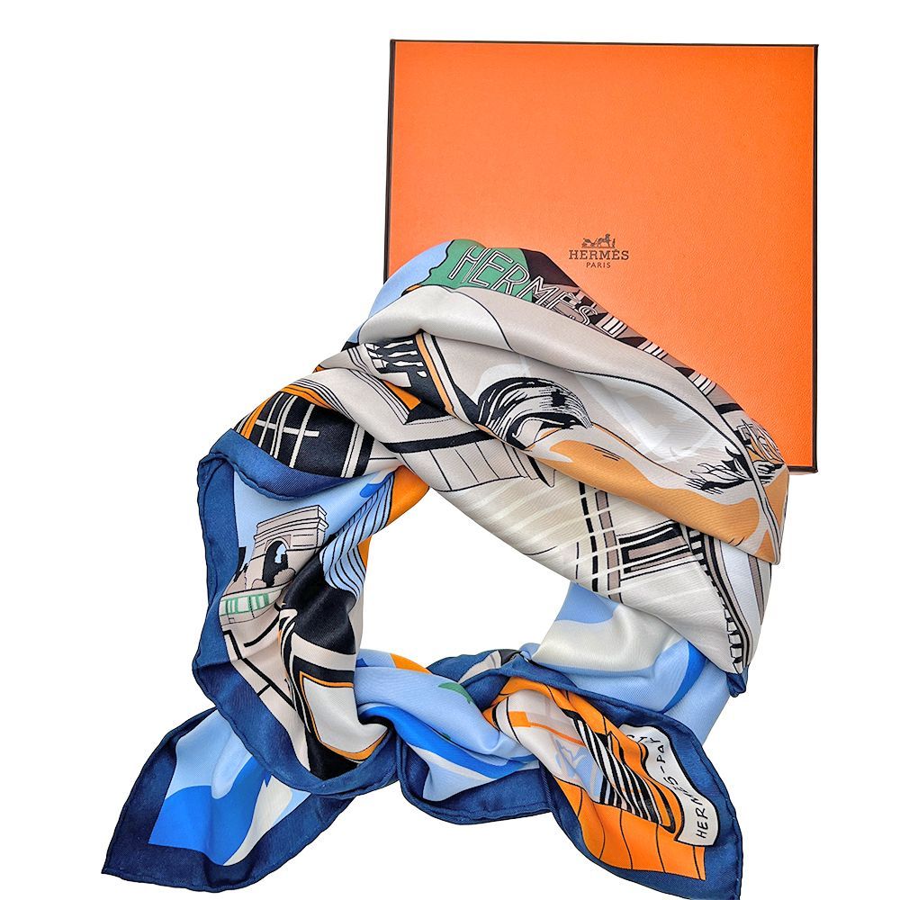 極美品】エルメス HERMES カレ70 MINUIT AU FAUBOURG ミニュイ・オー