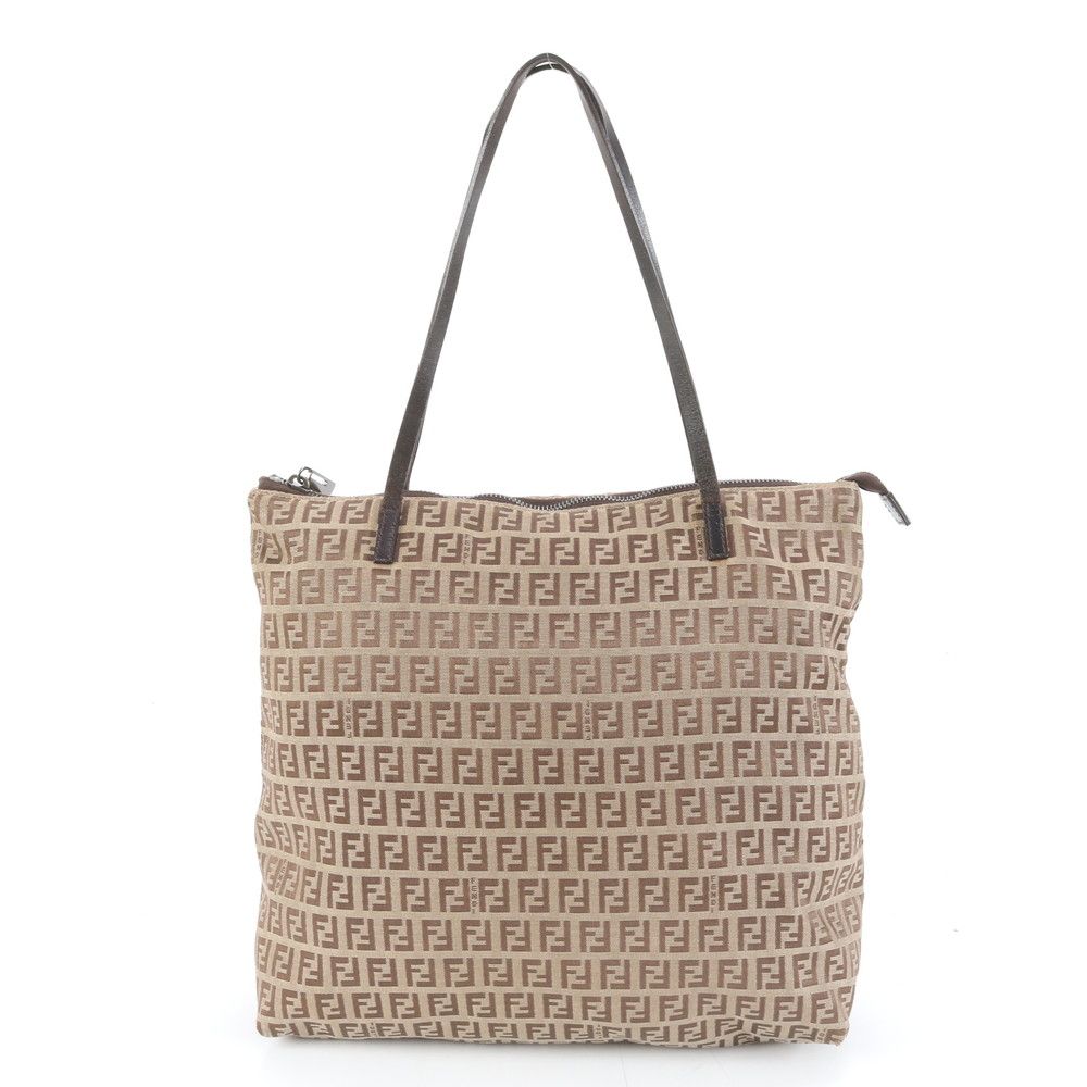 美品 フェンディ ズッキーノ レザー ナイロン トート バッグ 肩掛け