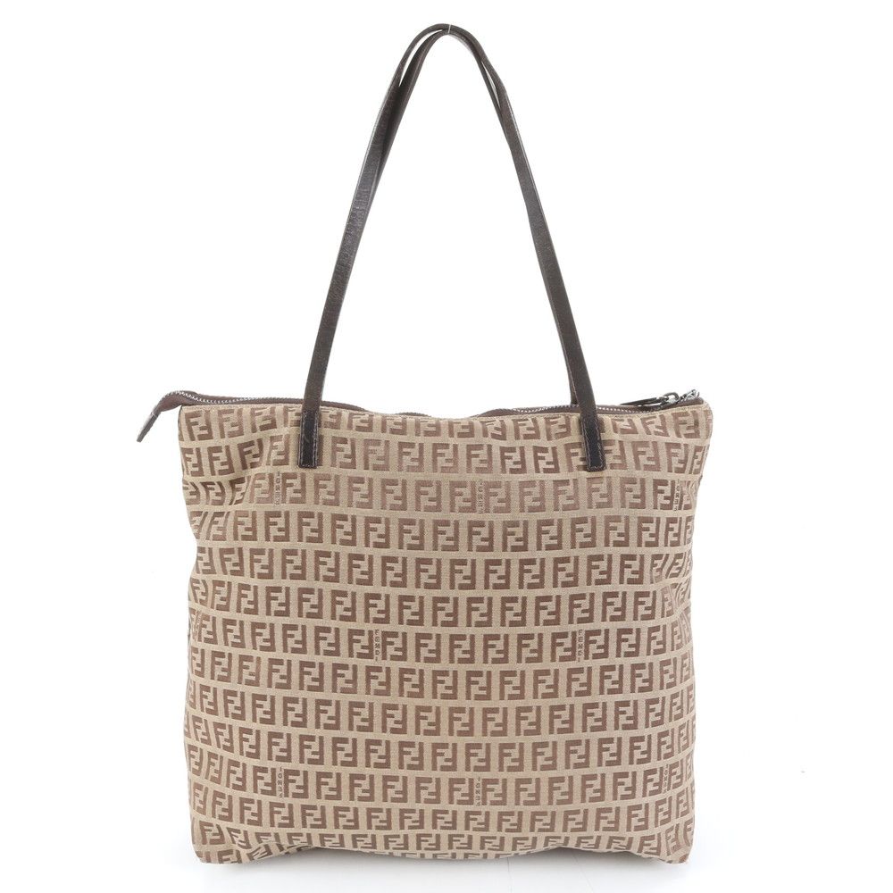 美品 フェンディ ズッキーノ レザー ナイロン トート バッグ 肩掛け