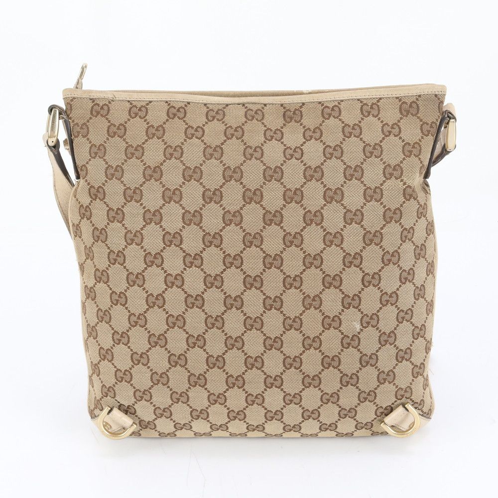 美品 グッチ GGキャンバス アビー 131326 レザー ショルダーバッグ