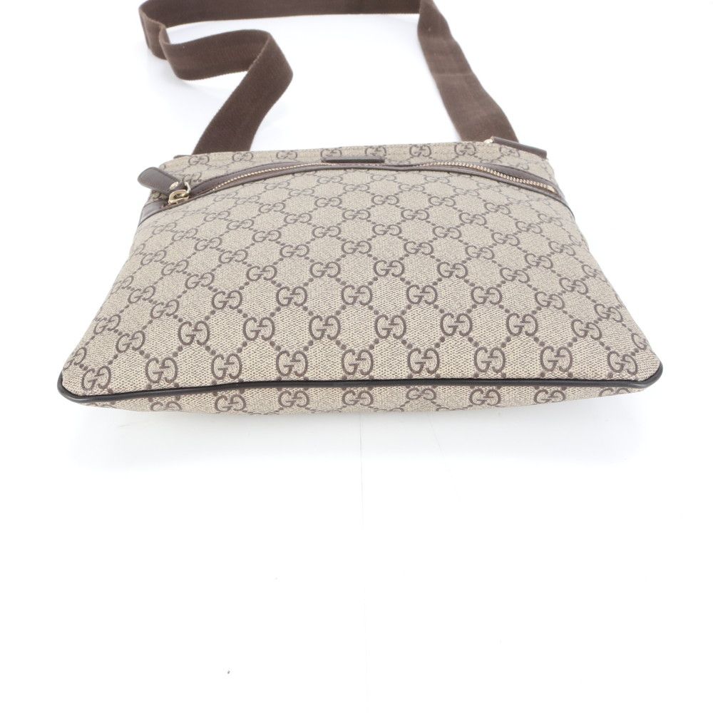 美品 グッチ GGスプリーム 295257 レザー ショルダーバッグ 斜め掛け