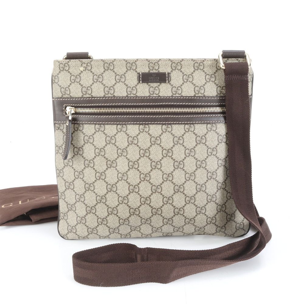 極美品 グッチ GGスプリーム 295257 レザー ショルダーバッグ 斜め掛け