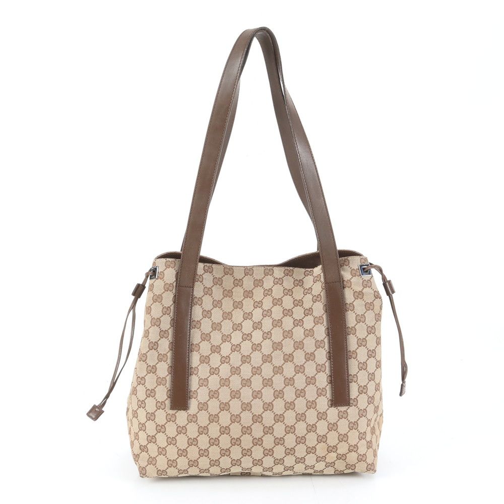 美品 グッチ GGキャンバス 30501 レザー トート バッグ 肩掛け