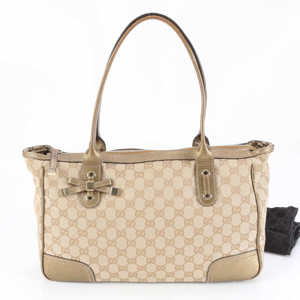 グッチ キャンバス プリンシー ショルダーバッグ レディース GUCCI 極美品 グッチ GGキャンバス プリンシー 177052 レザー トート バッグ