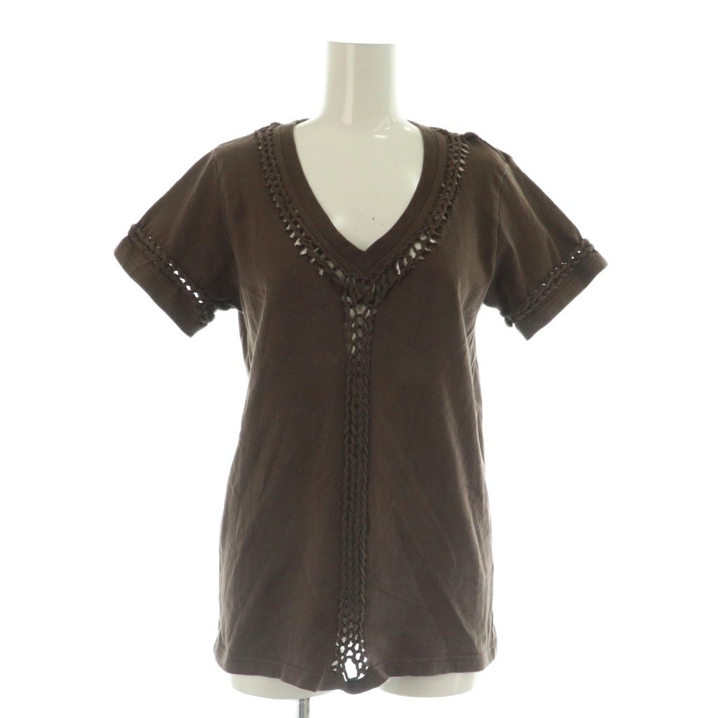 NUMBER (N)INE ナンバーナイン VネックロンT サイズ3 編み込み ナンバーナイン NUMBER (N)INE 編み込みデザインVネックTシャツ