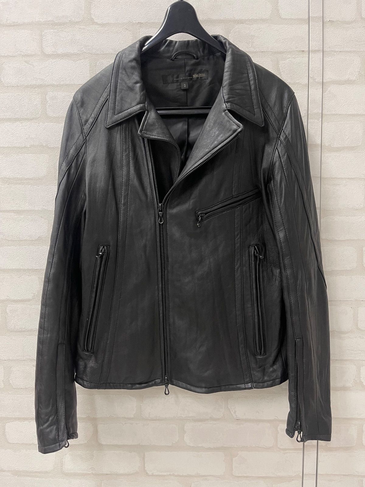 ライダース（SCHLÜSSEL シュリセル） シュリセル SCHLUSSEL 羊革 レザー シープスキン ダブル ライダース