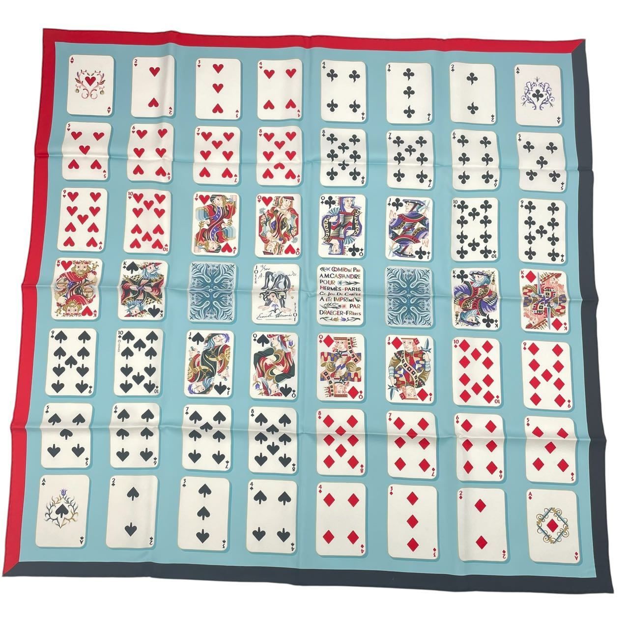 エルメス カレ90 Jeu de Cartes シルクスカーフ　HERMES 新品同様 HERMES エルメス カレ90 スカーフ シルク Jeu de Cartes