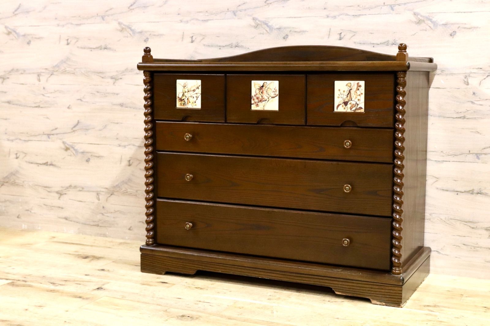 バレンシア　スペイン家具　アクタス　チェスト アンティーク ACTUS アクタス バレンシア タイル チェスト スペイン 天然木 収納家具