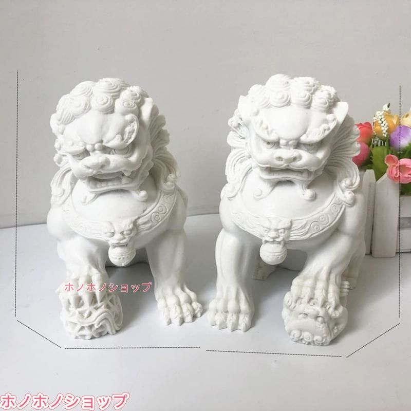 狛犬 置物 樹脂製風 金獅子デザイン 玄関 開運 インテリア - メルカリ