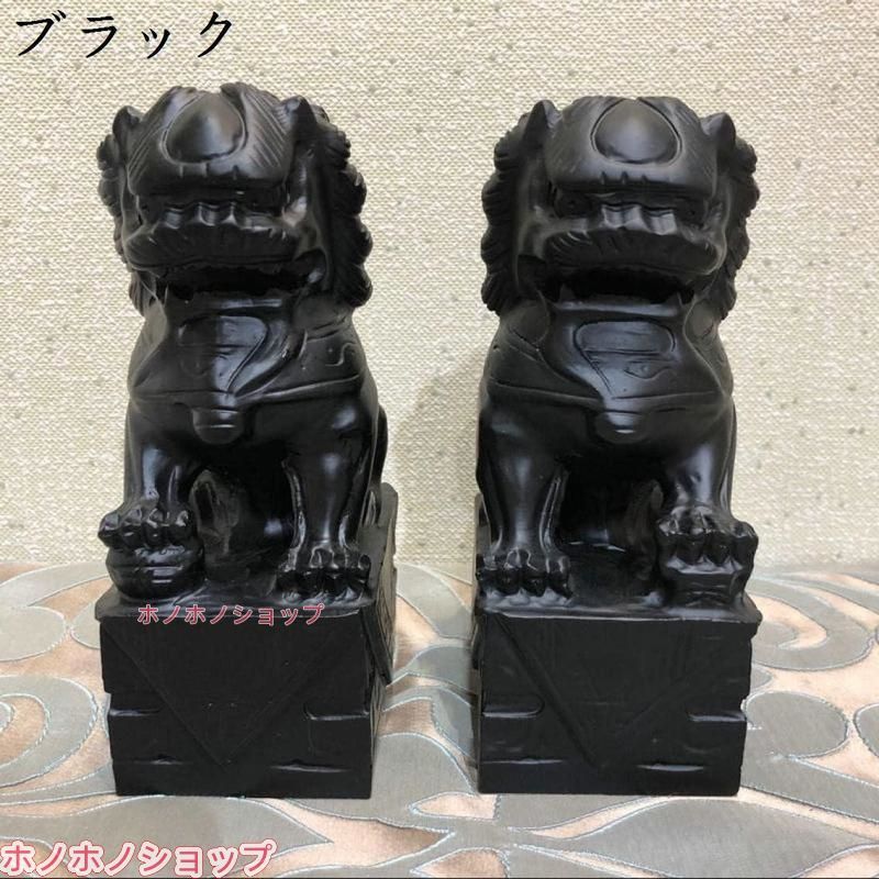 狛犬 置物 樹脂製風 金獅子デザイン 玄関 開運 インテリア - メルカリ