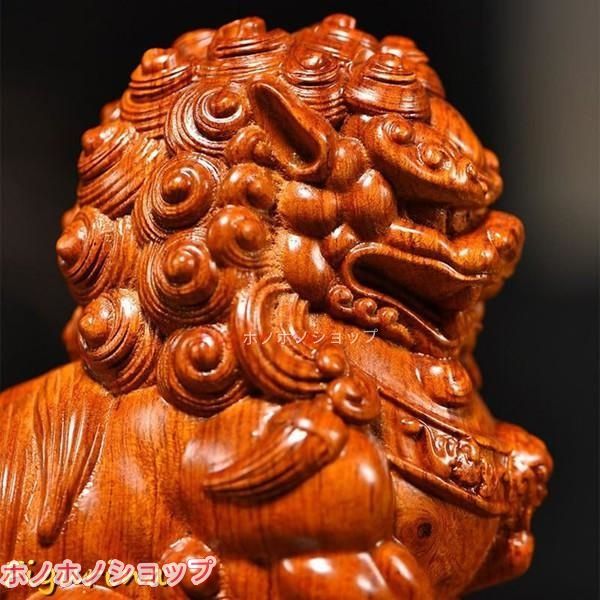 狛犬 置物 木製 シーサー風 獅子 オブジェ 玄関 開運 厄除け 風水