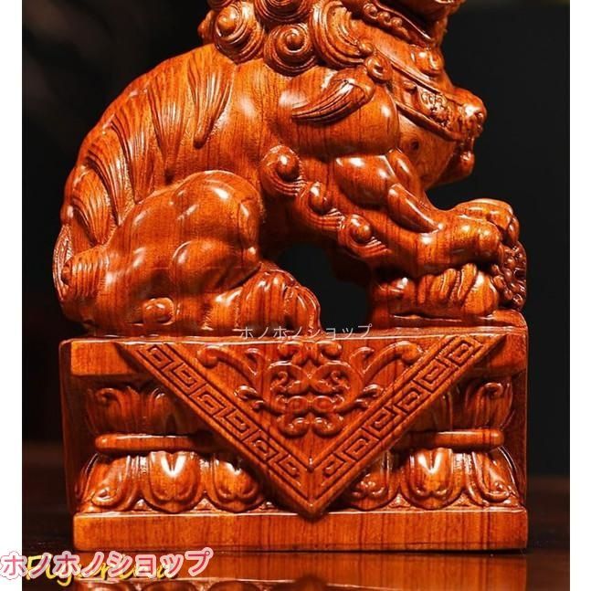 狛犬 置物 木製 シーサー風 獅子 オブジェ 玄関 開運 厄除け 風水