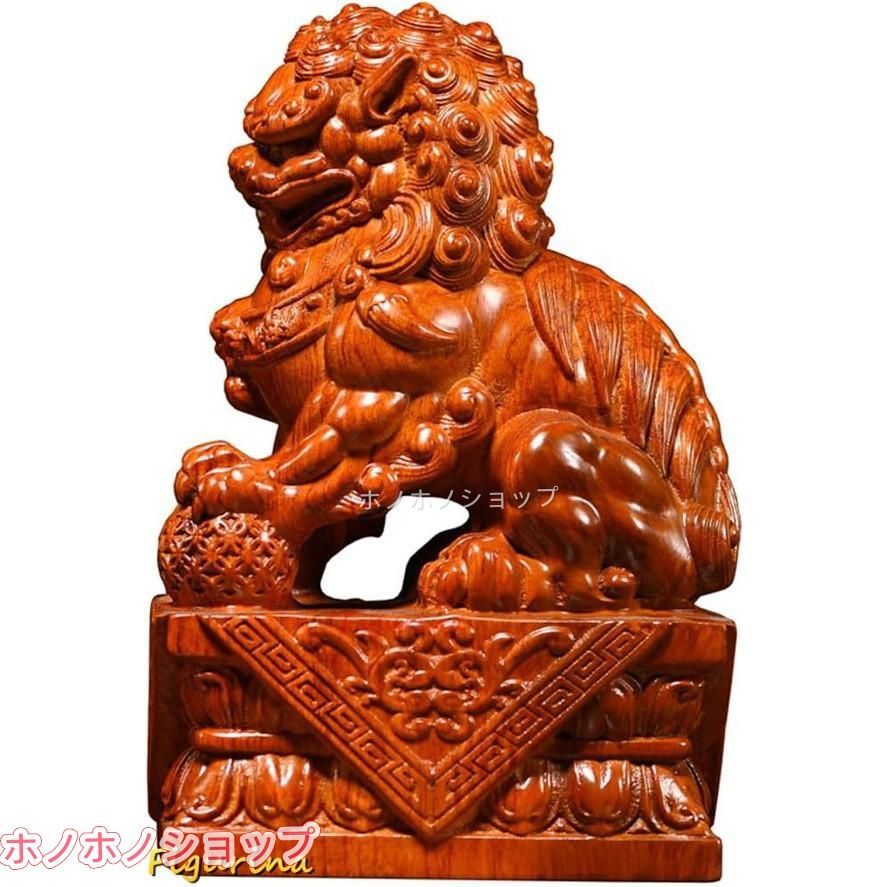狛犬 置物 木製 シーサー風 獅子 オブジェ 玄関 開運 厄除け 風水