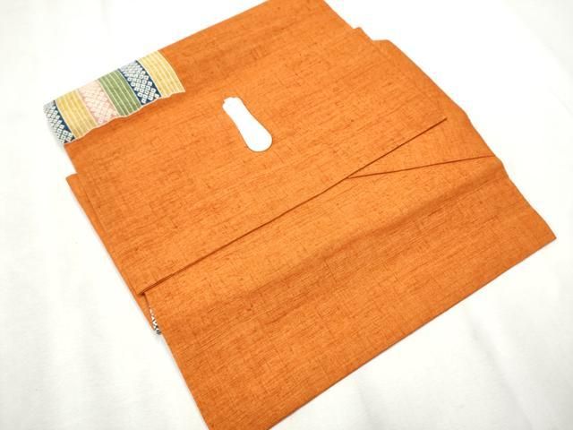 平和屋着物▽つけ帯 型染め 紬地 草花文 金彩 正絹 逸品 CABB9456hy