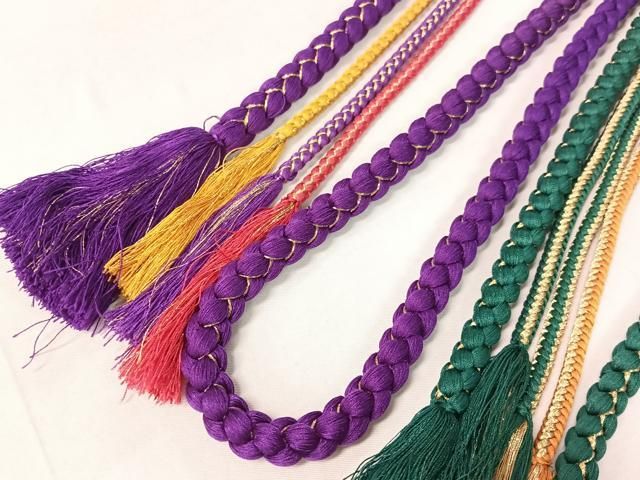 平和屋着物▽和装小物 帯締め3本セット 振袖用 飾り付き パール 金糸