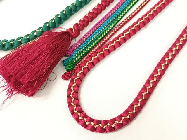 平和屋着物▽和装小物 帯締め3本セット 振袖用 飾り付き パール 金糸