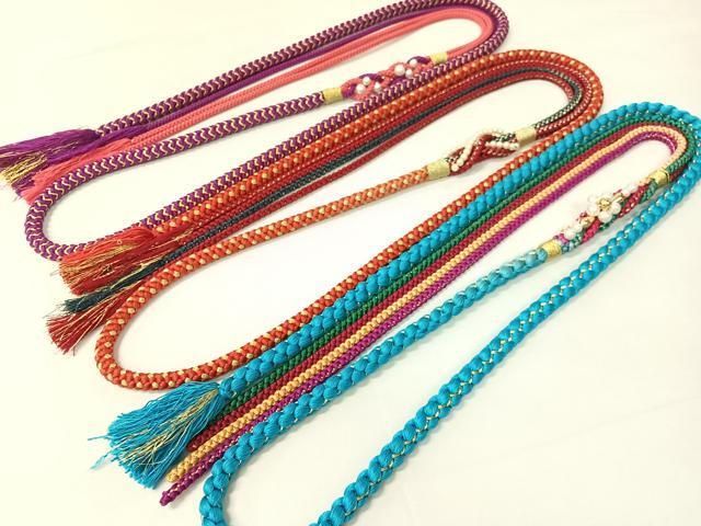 平和屋着物▽和装小物 帯締め3本セット 振袖用 飾り付き パール 金糸