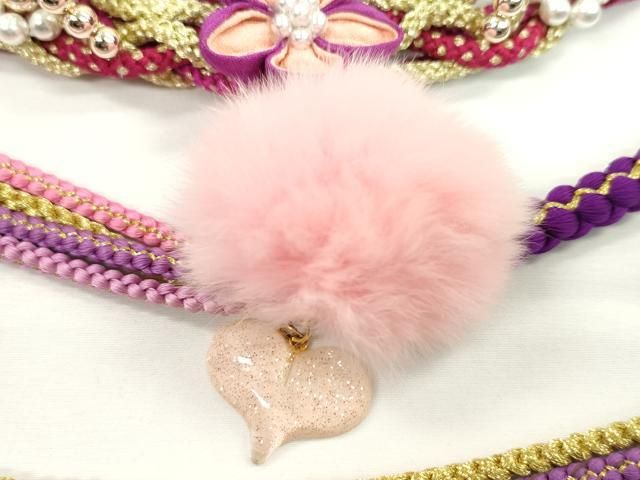 平和屋着物▽和装小物 帯締め2本セット 振袖用 飾り付き つまみ細工