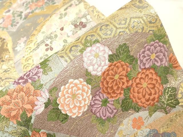 平和屋着物▽六通柄袋帯 四季華彫金 金糸 正絹 逸品 CABC4453dy - メルカリ