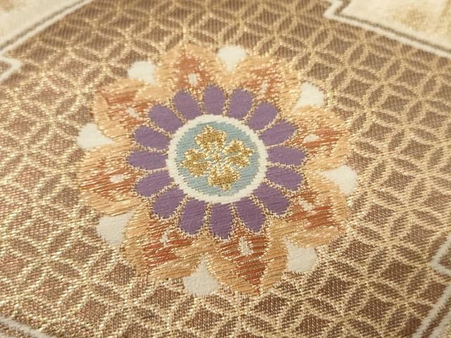 平和屋着物▽六通柄袋帯 唐織 正倉院舞蝶花文 金糸 正絹 逸品