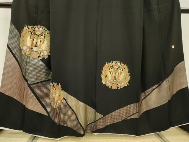 平和屋着物▽中国三大刺繍 スワトウ刺繍 汕頭刺繍 黒留袖 作家物