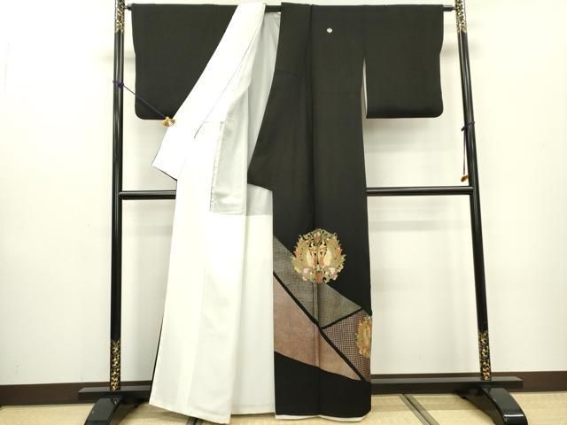 平和屋着物▽中国三大刺繍 スワトウ刺繍 汕頭刺繍 黒留袖 作家物