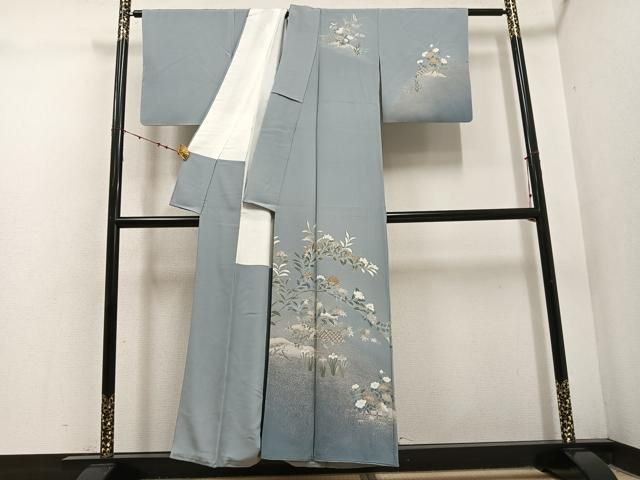 平和屋着物□訪問着 友禅 草花籬文 暈し染め 正絹 逸品 AABF2464ph