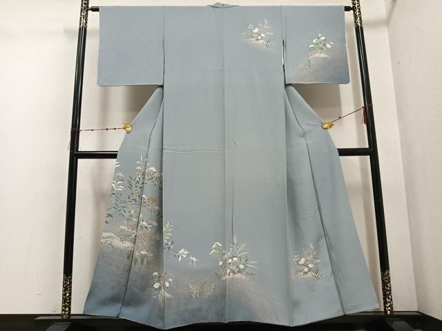 平和屋着物□訪問着 友禅 草花籬文 暈し染め 正絹 逸品 AABF2464ph