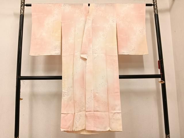 平和屋着物□長襦袢 無双仕立て 草花文 暈し染め 正絹 逸品 AABF2473ph