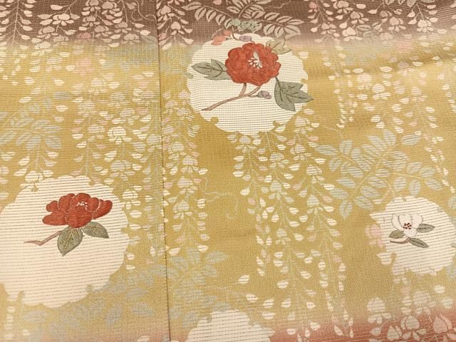 平和屋着物□訪問着 刺繍 雪輪枝花文 暈し染め 正絹 逸品 AABF2474ph