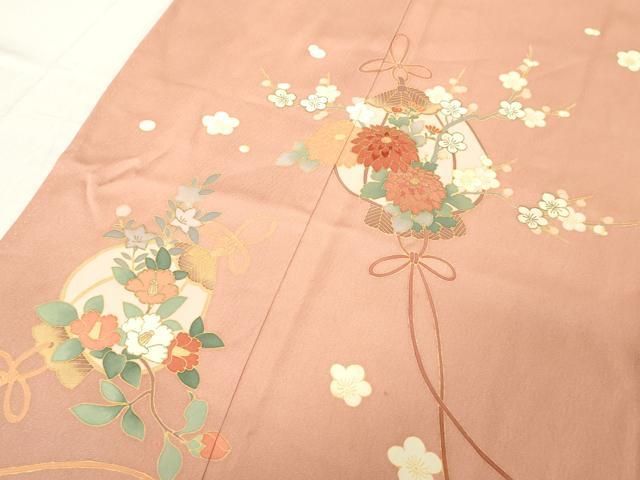 平和屋着物□中国三大刺繍 相良刺繍 訪問着 草花文 暈し染め 金彩 正絹