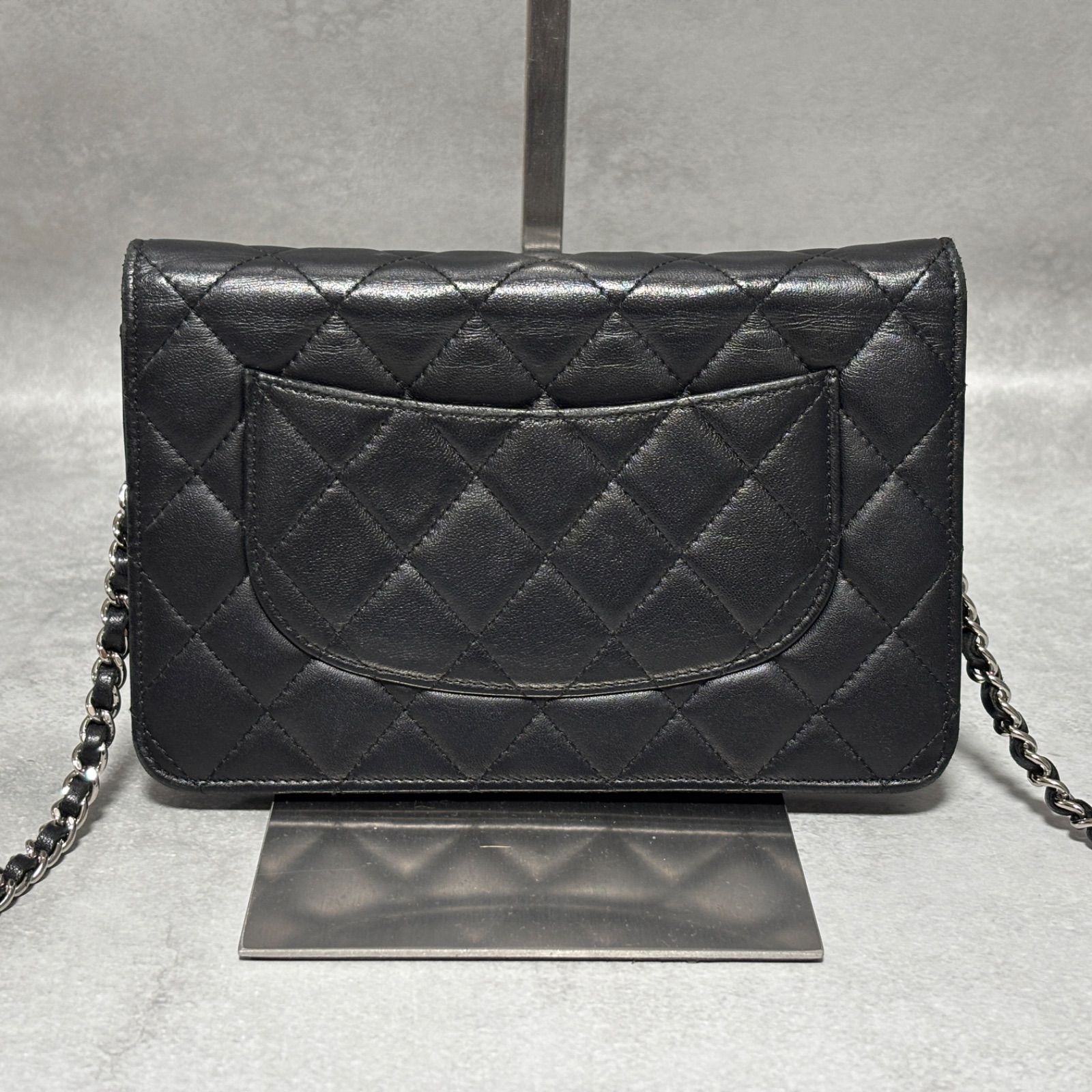 CHANEL シャネル ラムスキン マトラッセ チェーンウォレット