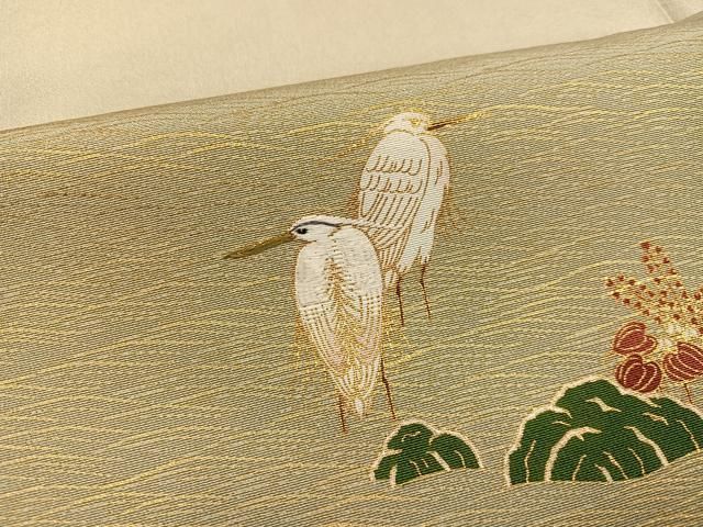 平和屋着物□松尾光琳 訪問着 刺繍 本賊鷺図 金彩 正絹 逸品