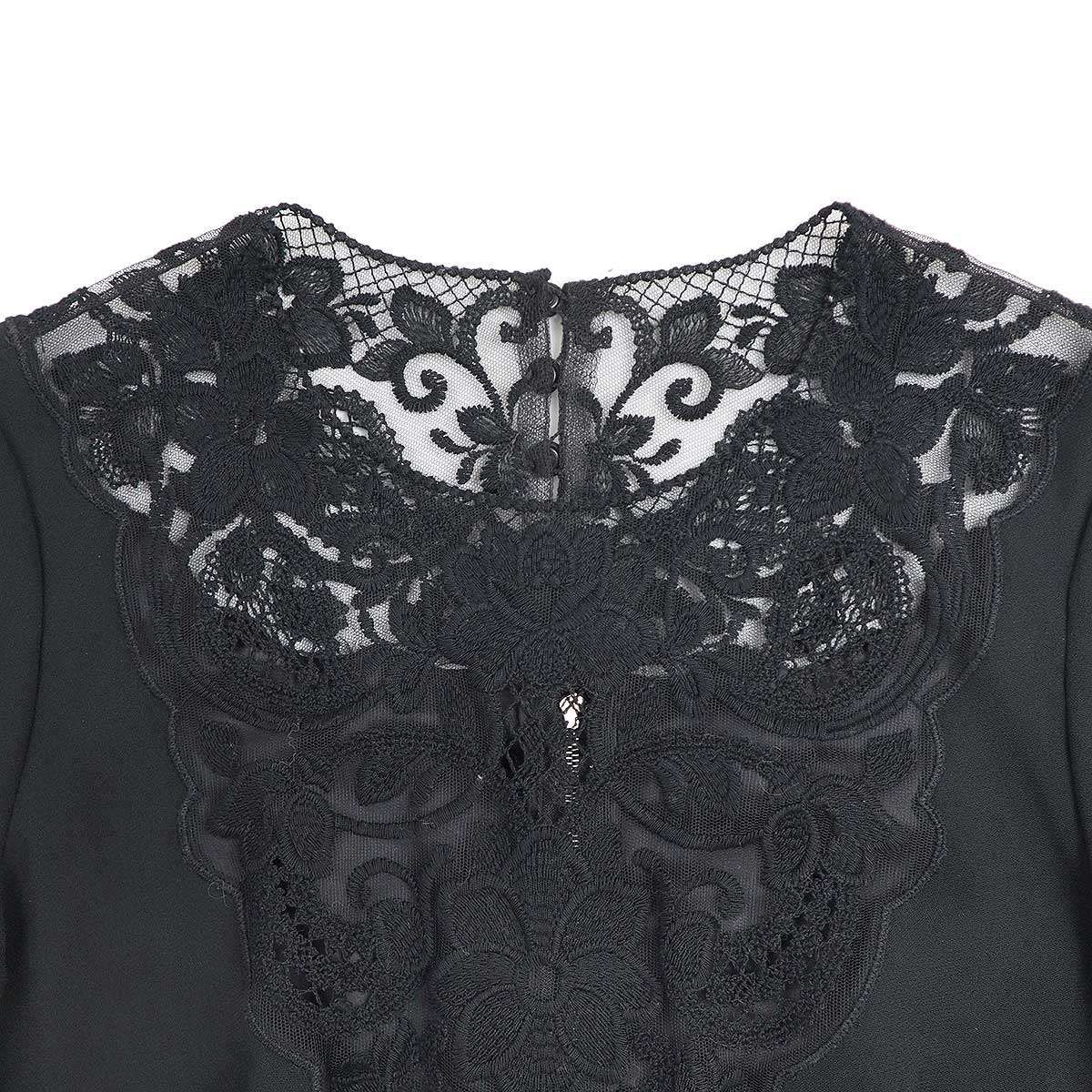 DOLCE&GABBANA ドルチェ＆ガッバーナ 17SS レース切替レーヨンドレス