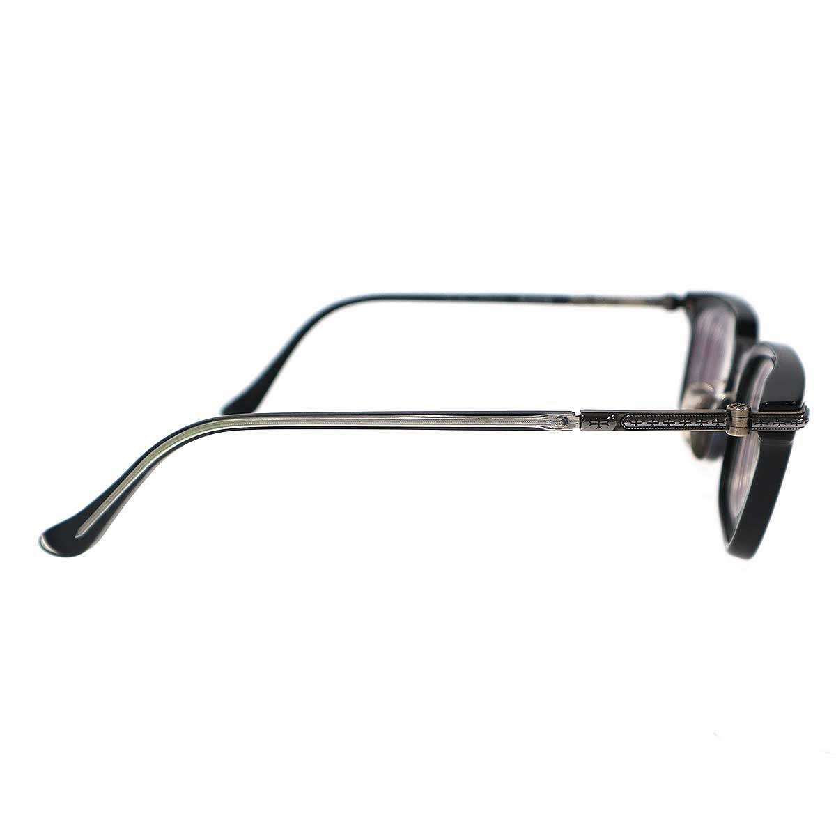 CHROME HEARTS (クロムハーツ) SPUR EM ブラック/ゴールド CHROME HEARTS クロムハーツ SPUR EM 度入りアイウェア メガネ