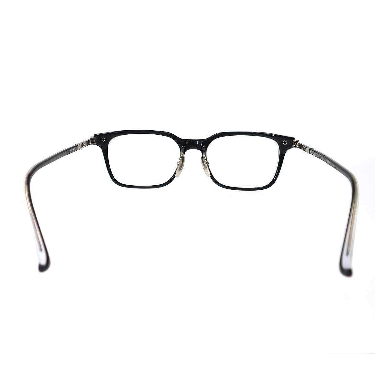 CHROME HEARTS (クロムハーツ) SPUR EM ブラック/ゴールド CHROME HEARTS クロムハーツ SPUR EM 度入りアイウェア メガネ