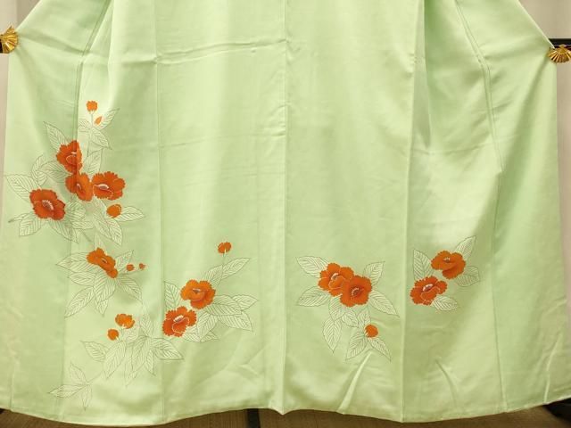 平和屋着物□訪問着 刺繍 草花文 金彩 阪急百貨店扱い 正絹 逸品