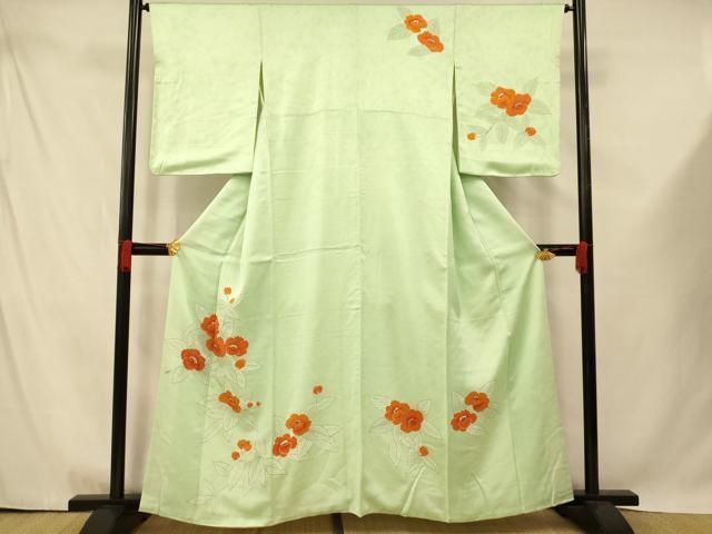 平和屋着物□訪問着 刺繍 草花文 金彩 阪急百貨店扱い 正絹 逸品