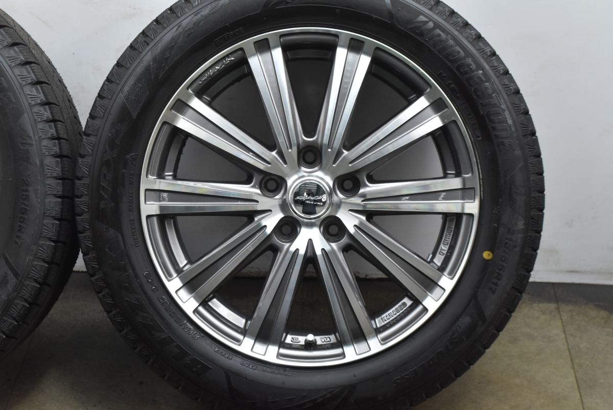 ブリヂストンブリザックVRX2XG02 215/55R17 オデッセイエスティマ バリ溝】スマック 17in 7J +53 PCD114.3 ブリヂストン ブリザック VRX3