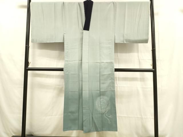 平和屋着物□男性 長襦袢 無双仕立て 手描き 遠山文 絵皿文 暈し染め