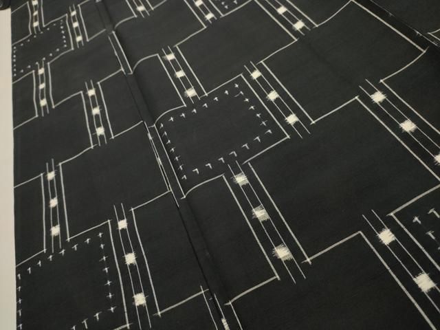 平和屋着物□上質な紬 幾何学文様 黒地 正絹 逸品 AABE6340sx - メルカリ